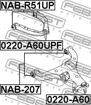 Febest NAB-207 - Сайлентблок, рычаг подвески колеса avtokuzovplus.com.ua