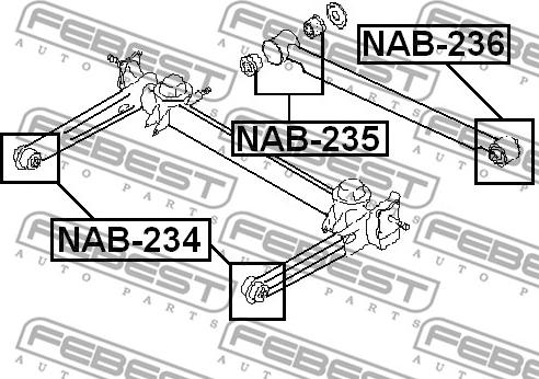 Febest NAB-235 - Сайлентблок, рычаг подвески колеса autodnr.net