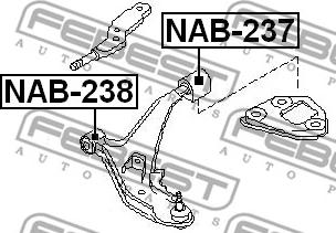 Febest NAB-238 - Сайлентблок, важеля підвіски колеса autocars.com.ua