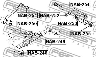 Febest NAB-252 - Сайлентблок, важеля підвіски колеса autocars.com.ua