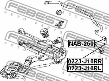 Febest NAB-260 - Сайлентблок, важеля підвіски колеса autocars.com.ua