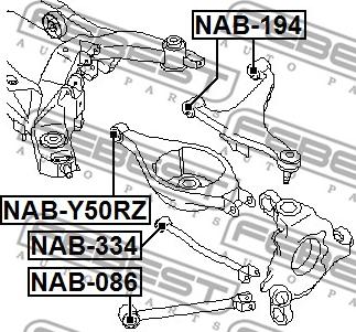 Febest NAB-334 - Сайлентблок, важеля підвіски колеса autocars.com.ua