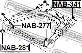 Febest NAB-341 - Втулка, балка мосту autocars.com.ua