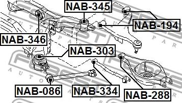 Febest NAB-345 - Втулка, балка моста avtokuzovplus.com.ua