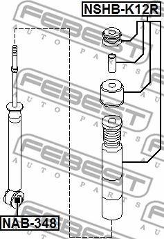 Febest NAB-348 - Сайлентблок стійки, амортизатора autocars.com.ua