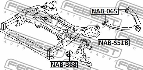 Febest NAB-368 - Сайлентблок, важеля підвіски колеса autocars.com.ua