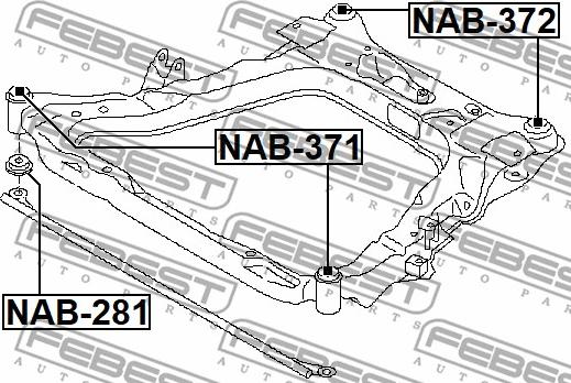 Febest NAB-372 - Втулка, балка моста avtokuzovplus.com.ua