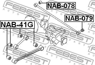 Febest NAB-41G - Сайлентблок, важеля підвіски колеса autocars.com.ua