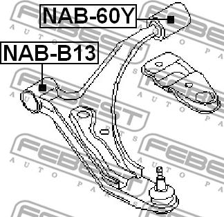 Febest NAB-60Y - Сайлентблок, рычаг подвески колеса avtokuzovplus.com.ua