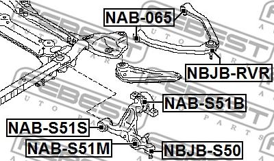 Febest NAB-S51S - Сайлентблок, важеля підвіски колеса autocars.com.ua