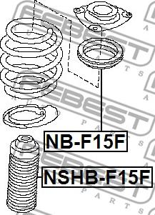 Febest NB-F15F - Підшипник опори амортизатора autocars.com.ua