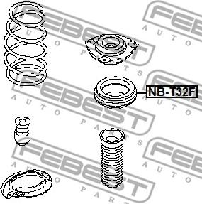 Febest NB-T32F - Подшипник качения, опора стойки амортизатора autodnr.net