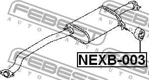 Febest NEXB-003 - Кронштейн, система выпуска ОГ avtokuzovplus.com.ua