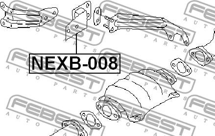 Febest NEXB-008 - Кронштейн, втулка, система выпуска ОГ avtokuzovplus.com.ua