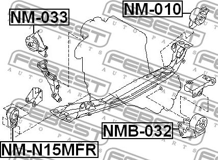 Febest NM-N15MFR - Подушка, опора, подвеска двигателя autodnr.net