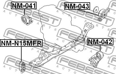 Febest NM-041 - Подушка, підвіска двигуна autocars.com.ua