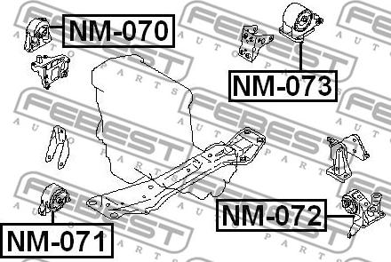 Febest NM-071 - Подушка, опора, подвеска двигателя avtokuzovplus.com.ua