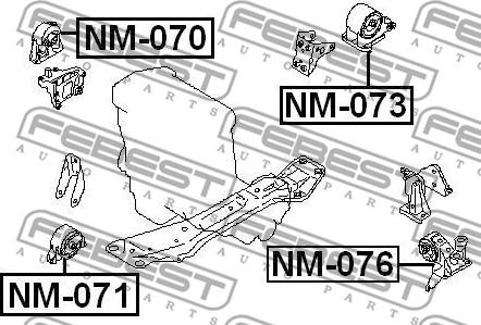 Febest NM-076 - Подушка, опора, подвеска двигателя avtokuzovplus.com.ua