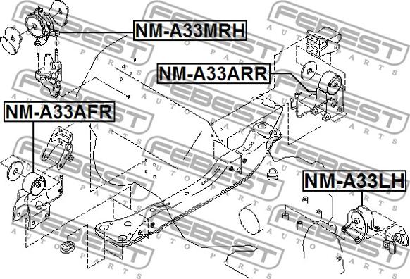 Febest NM-A33MRH - Опора двигуна - КПП autocars.com.ua