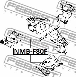 Febest NMB-F80F - Подушка, опора, подвеска двигателя avtokuzovplus.com.ua