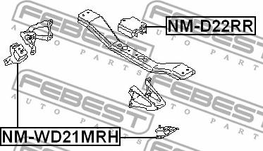 Febest NM-WD21MRH - Подушка, підвіска двигуна autocars.com.ua