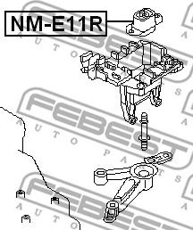 Febest NM-E11R - Опора двигуна - КПП autocars.com.ua