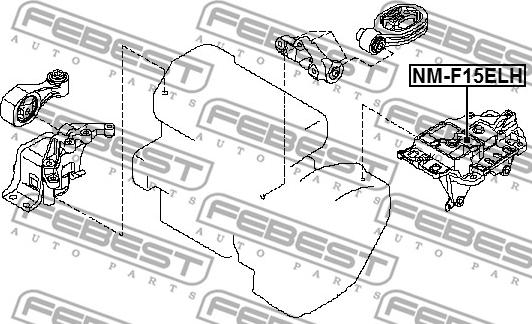 Febest NM-F15ELH - Подушка, опора, подвеска двигателя avtokuzovplus.com.ua