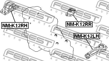 Febest NM-K12RR - Опора двигуна - КПП autocars.com.ua