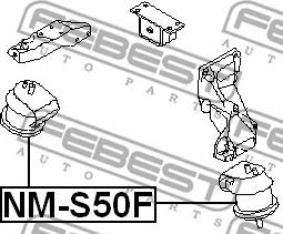 Febest NM-S50F - Подушка, підвіска двигуна autocars.com.ua