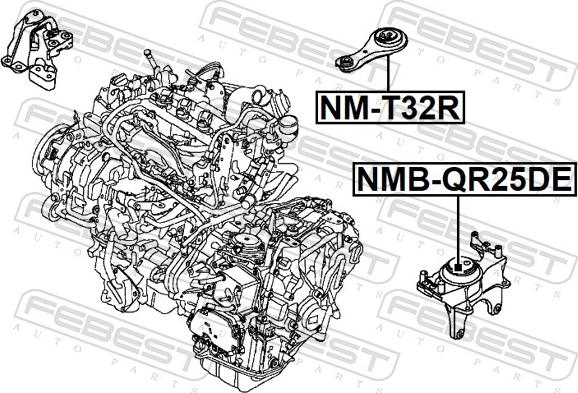 Febest NM-T32R - Подушка, підвіска двигуна autocars.com.ua