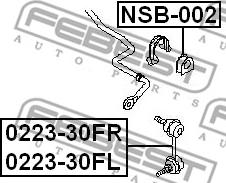 Febest NSB-002 - Втулка, стабілізатор autocars.com.ua