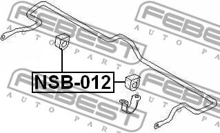 Febest NSB-012 - ВТУЛКА ПЕРЕДНЬОГО СТАБІЛІЗАТОРА D25.5 autocars.com.ua