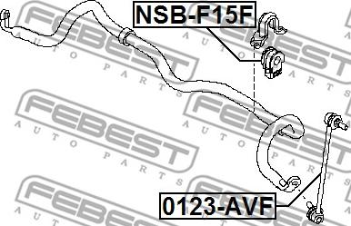 Febest NSB-F15F - Втулка, стабілізатор autocars.com.ua