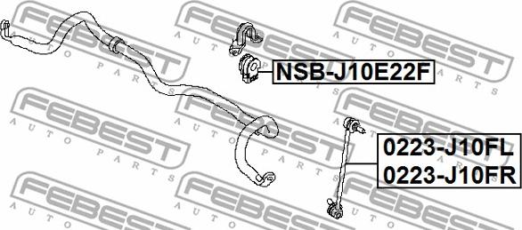 Febest NSB-J10E22F - Втулка, стабілізатор autocars.com.ua