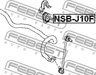 Febest NSB-J10F - Втулка, стабілізатор autocars.com.ua