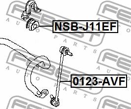 Febest NSB-J11EF - Втулка стабілізатора autocars.com.ua