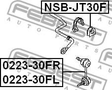 Febest NSB-JT30F - ВТУЛКА ПЕРЕДНЕГО СТАБИЛИЗАТОРА D25 NISSAN X-TRAIL T30 2000-2006 FEBEST autodnr.net