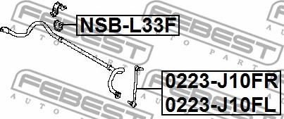 Febest NSB-L33F - Втулка, стабілізатор autocars.com.ua