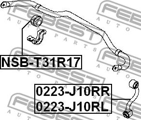 Febest NSB-T31R17 - Втулка, стабілізатор autocars.com.ua