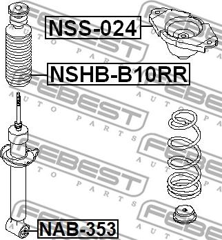 Febest NSHB-B10RR - Отбойник, демпфер амортизатора autodnr.net