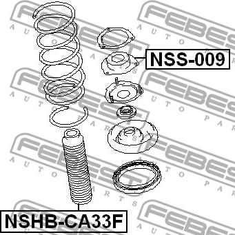 Febest NSS-009 - Опора стойки амортизатора, подушка avtokuzovplus.com.ua