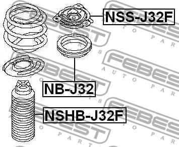 Febest NSS-J32F - Опора стійки амортизатора, подушка autocars.com.ua