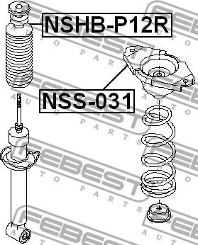 Febest NSHB-P12R - Відбійник, буфер амортизатора autocars.com.ua