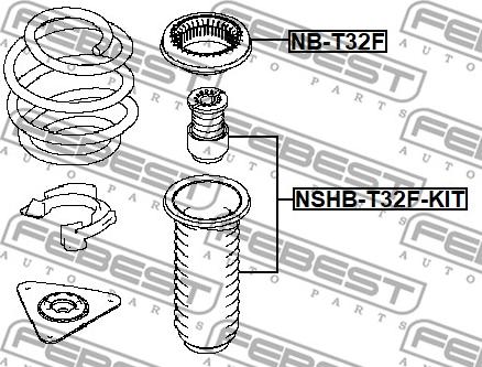 Febest NSHB-T32F-KIT - Пилозахисний комплект, амортизатор autocars.com.ua