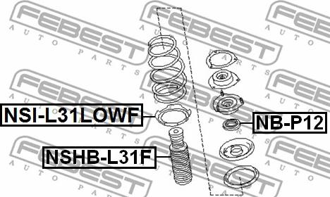 Febest NSI-J31LOWF - Тарілка пружини autocars.com.ua