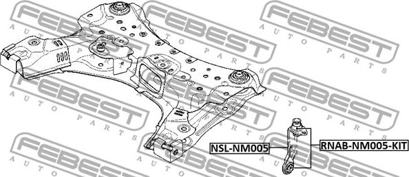 Febest NSL-NM005 - Кронштейн, допоміжні рами / кронштейн агрегата autocars.com.ua