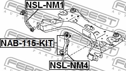 Febest NSL-NM4 - Кронштейн, вспомогательные рамы / кронштейн агрегата autodnr.net