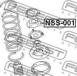 Febest NSS-001 - Опора стойки амортизатора, подушка avtokuzovplus.com.ua