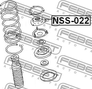 Febest NSS-022 - Опора стойки амортизатора, подушка autodnr.net