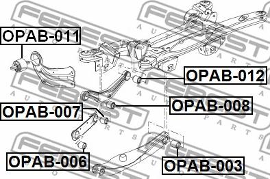 Febest OPAB-006 - Сайлентблок, важеля підвіски колеса autocars.com.ua